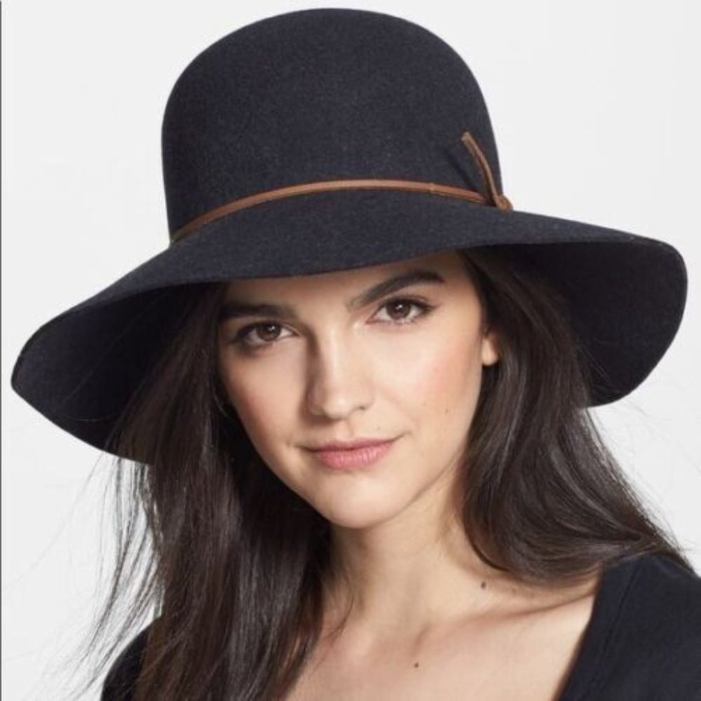 RAG & BONE Dunaway Charcoal Black Grey Sz Medium Womens Wool Floppy Hat
